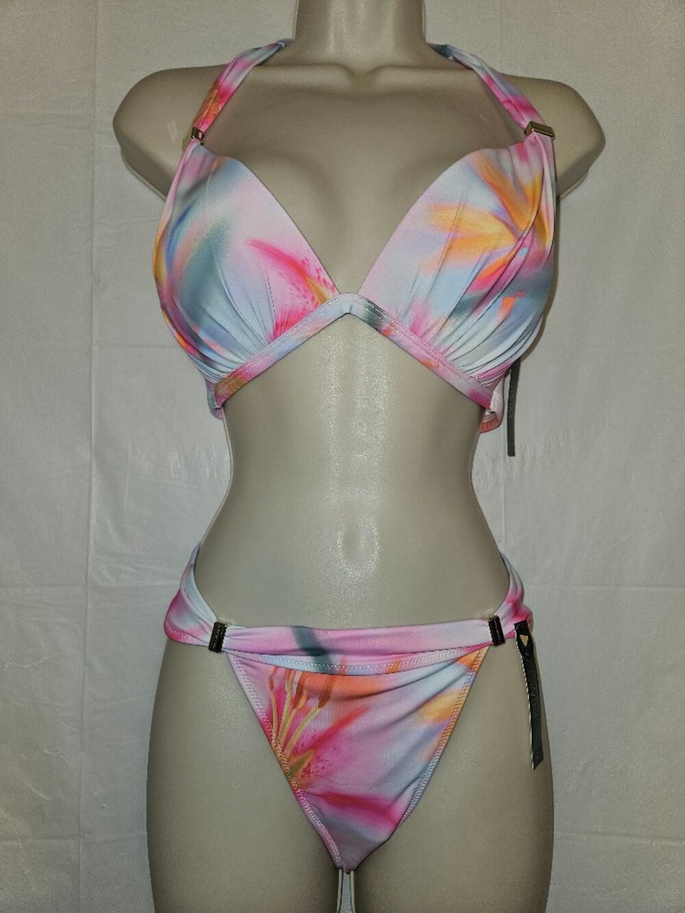 Victoria's Secret Harlow Push-Up Bikini top & bottom Tropical Lily print NWT